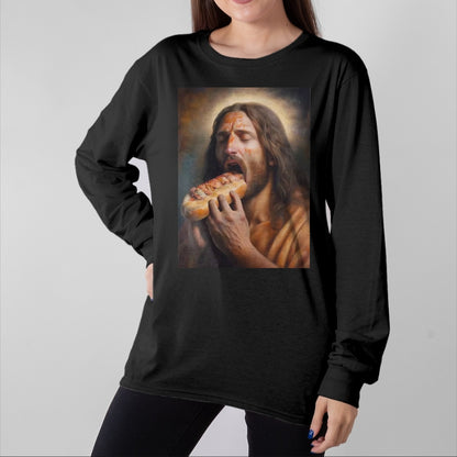 Dog Love Shirt, Dog Lover Gift T-Shirt/Hoodie/Sweatshirt HLT00 - Jesus loves hot dogs T-Shirt