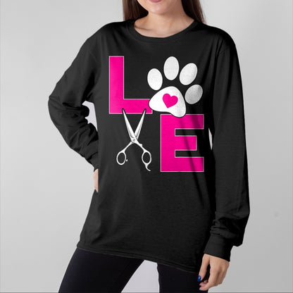 Dog Love Shirt, Dog Lover Gift T-Shirt/Hoodie/Sweatshirt HLT00 - Cute Dog Groomer Funny Dog Grooming Love Christmas T-Shirt
