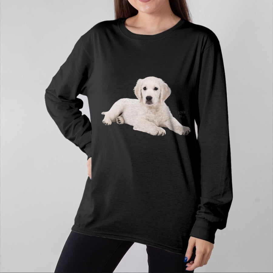 Dog Love Shirt, Dog Lover Gift T-Shirt/Hoodie/Sweatshirt HLT00 - White Labrador Retriever Shirt Yellow Love Lab Mom Dog Dad T-Shirt