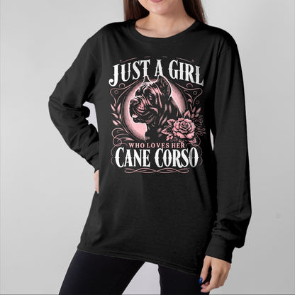 Dog Love Shirt, Dog Lover Gift T-Shirt/Hoodie/Sweatshirt HLT00 - Cane Corso Just A Girl Who Loves Her Cane Corsos Dog T-Shirt