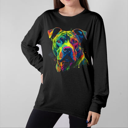 Dog Love Shirt, Dog Lover Gift T-Shirt/Hoodie/Sweatshirt HLT00 - Pit Bull Mom Dog Lover Colorful Artistic Pitbull Owner Women T-Shirt