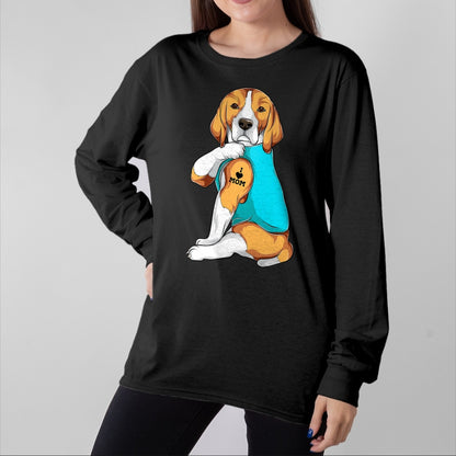 Dog Love Shirt, Dog Lover Gift T-Shirt/Hoodie/Sweatshirt HLT00 - Beagle I Love Mom Apparel, Dog Mom Gifts Womens T-Shirt