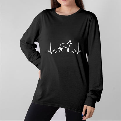 Dog Love Shirt, Dog Lover Gift T-Shirt/Hoodie/Sweatshirt HLT00 - German Shepherd Dog Heartbeat Funny Dog Gift Tee Shirt T-Shirt