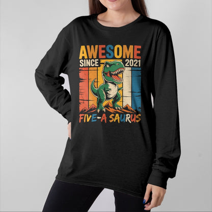 Best Dinosaur Lover Shirt, Funny Dinosaur UnisexT-Shirt/Hoodie/Sweatshirt HLT00 - 5 Year Old Dinosaur 5th Birthday Five Saurus Boys Kids T-Shirt