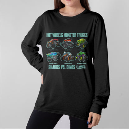 Best Dinosaur Lover Shirt, Funny Dinosaur UnisexT-Shirt/Hoodie/Sweatshirt HLT00 - Hot Wheels Monster Trucks Sharks vs. Dinos T-Shirt Tee for Men Women Boys and Girls