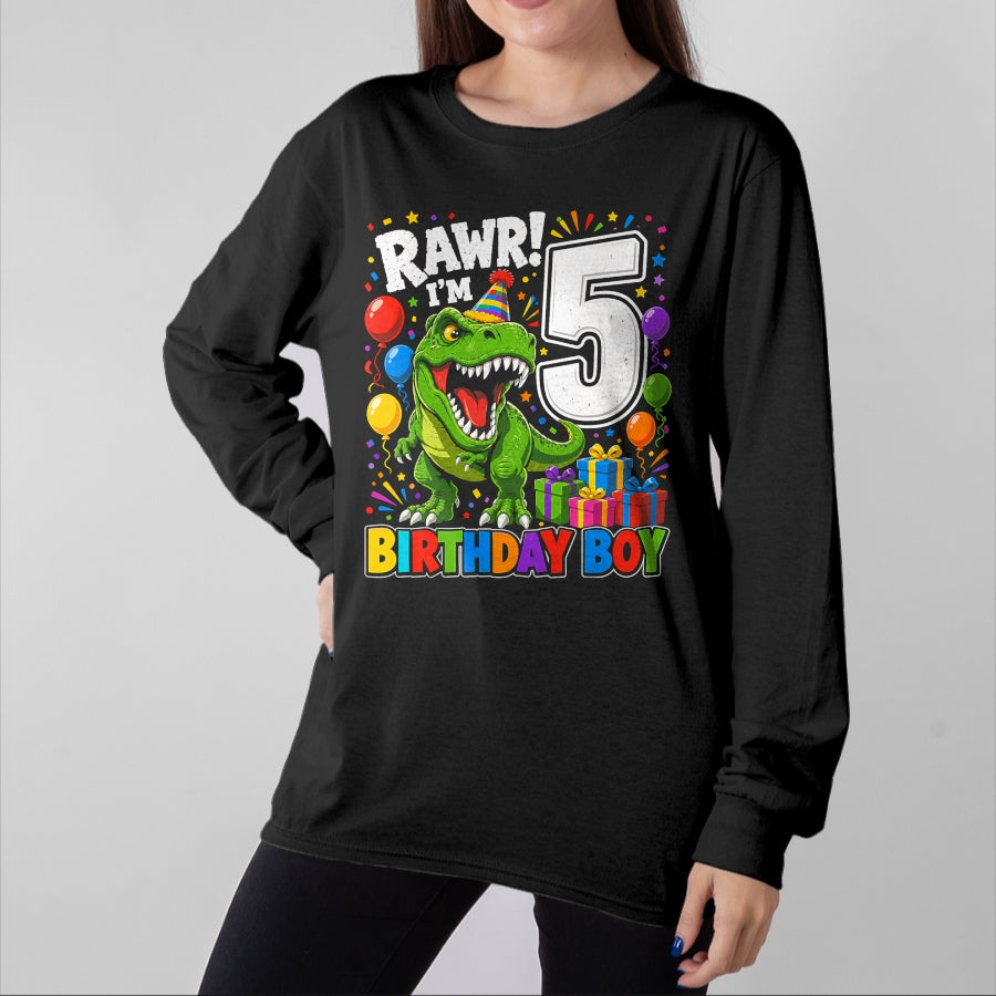 Best Dinosaur Lover Shirt, Funny Dinosaur UnisexT-Shirt/Hoodie/Sweatshirt HLT00 - Dinosaur 5th Five Rawr I_m 5 Birthday Boy T Rex Boys Gifts T-Shirt