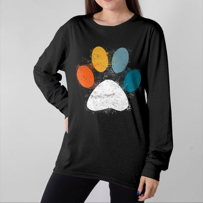 Dog Love Shirt, Dog Lover Gift T-Shirt/Hoodie/Sweatshirt HLT00 - Vintage Dog T-Shirt Puppy Dog Paw Print Dog Love Pet Paw T-Shirt