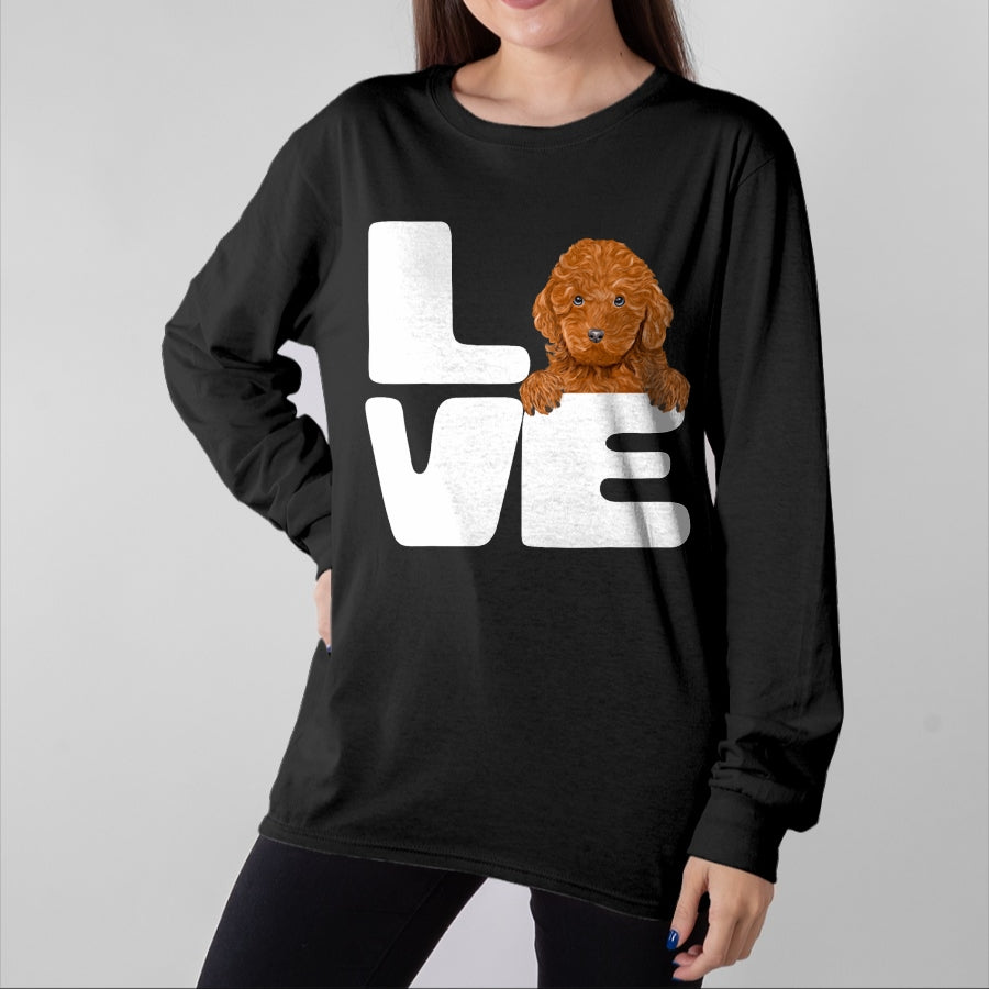 Dog Love Shirt, Dog Lover Gift T-Shirt/Hoodie/Sweatshirt HLT00 - I Love My Brown Poodle Dog Lover T-Shirt