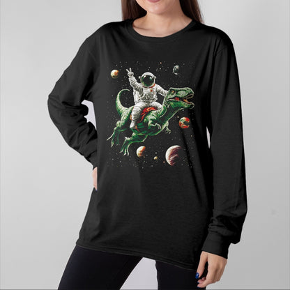 Best Dinosaur Lover Shirt, Funny Dinosaur UnisexT-Shirt/Hoodie/Sweatshirt HLT00 - Astronaut Dinosaur T Rex Outer Space Science Galaxy Universe T-Shirt