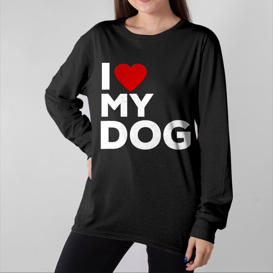 Dog Love Shirt, Dog Lover Gift T-Shirt/Hoodie/Sweatshirt HLT00 - I Love My Dog Tshirt for Dog Lovers with Heart T-Shirt
