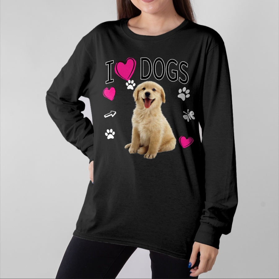 Dog Love Shirt, Dog Lover Gift T-Shirt/Hoodie/Sweatshirt HLT00 - I Love Dogs Shirt - Golden Labrador retriever t shirt T-Shirt