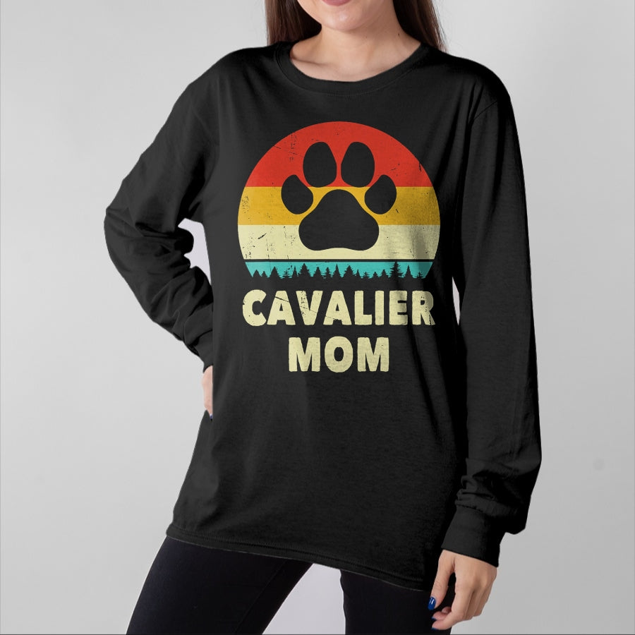 Dog Love Shirt, Dog Lover Gift T-Shirt/Hoodie/Sweatshirt HLT00 - Cavalier King Charles Spaniel Mom Vintage Dog Gift Women T-Shirt