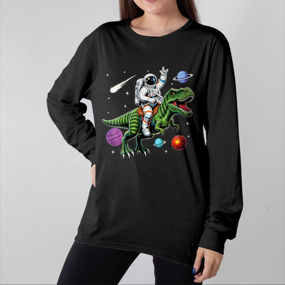 Best Dinosaur Lover Shirt, Funny Dinosaur UnisexT-Shirt/Hoodie/Sweatshirt HLT00 - Astronaut Riding Dinosaur T Rex Space Lovers Boys Kids T-Shirt