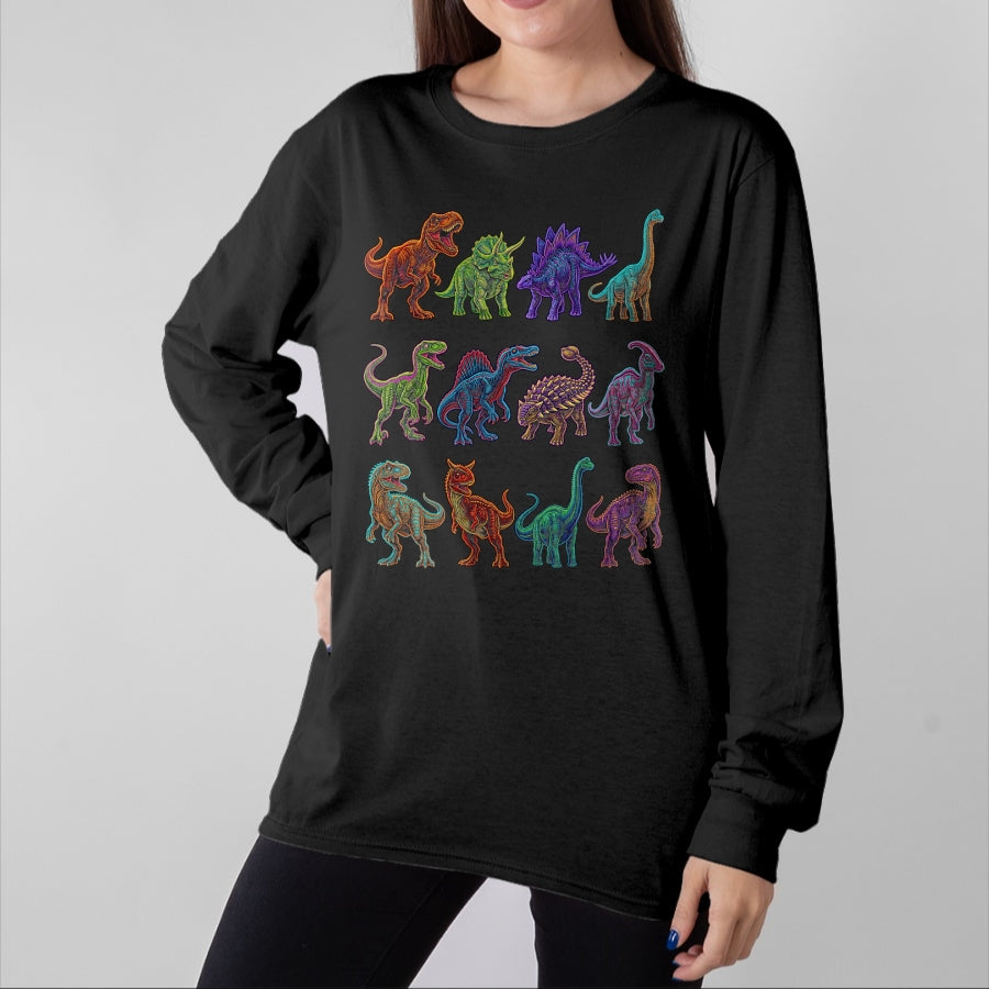 Best Dinosaur Lover Shirt, Funny Dinosaur UnisexT-Shirt/Hoodie/Sweatshirt HLT00 - Dinosaur Species Chart Paleontology Prehistoric Animals T-Shirt