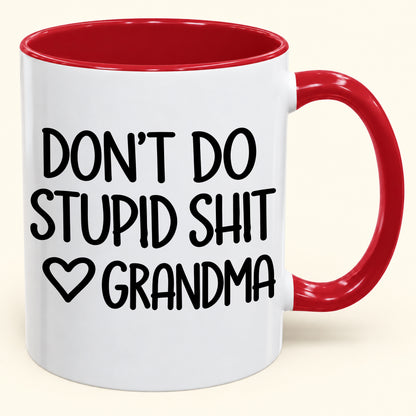 "DONT DO STUPID SHIT" - Gift Accent Coffee Mug From Grandma - TOBY00 (SKU2610-785)