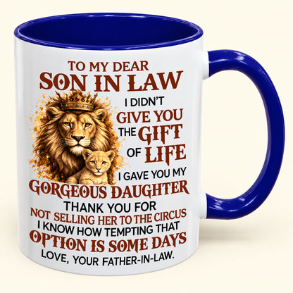 "DEAR SON IN LAW" - Gift Accent Coffee Mug From Father In Law - TOBY00 (SKU2610-787)