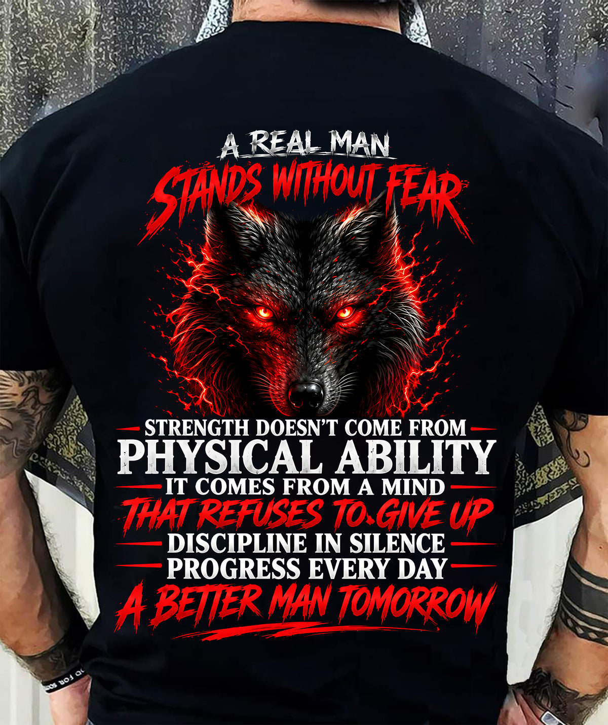 ANIMAL WOLF - A REAL MAN STANDS WITHOUT FEAR - TOBY00 (SKU2609-245)