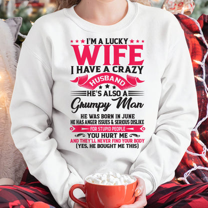 JUNE - TO MY WIFE - I'M A LUCKY WIFE - GIFT FROM HUSBAND - TOBY06 (SKU10-136-06)