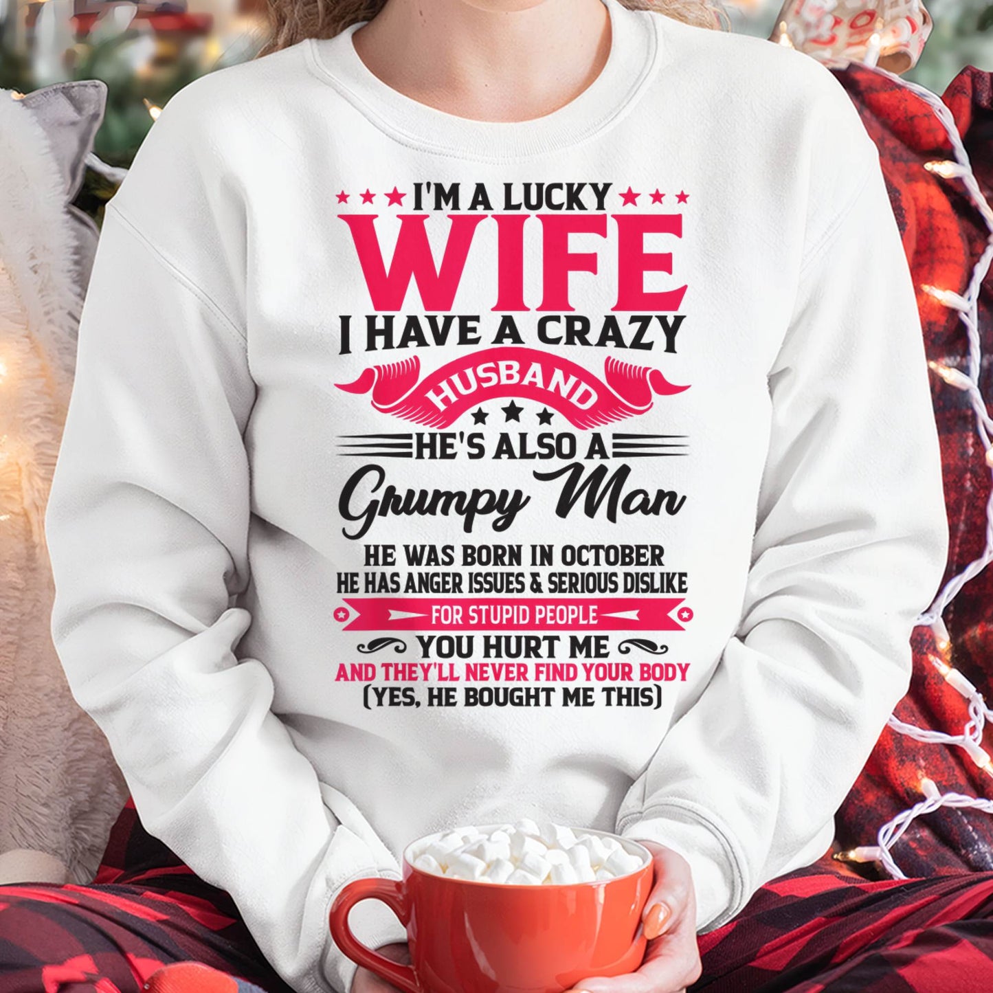 OCTOBER - TO MY WIFE - I'M A LUCKY WIFE - GIFT FROM HUSBAND - TOBY10 (SKU10-136-10)