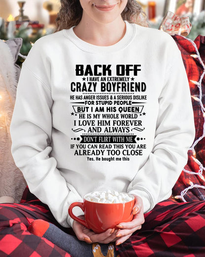 Back Off I Have An Extremely Crazy Boyfriend - - Gift For Wife From Husband - TOBY00 (SKUT-BACKOFF-00)