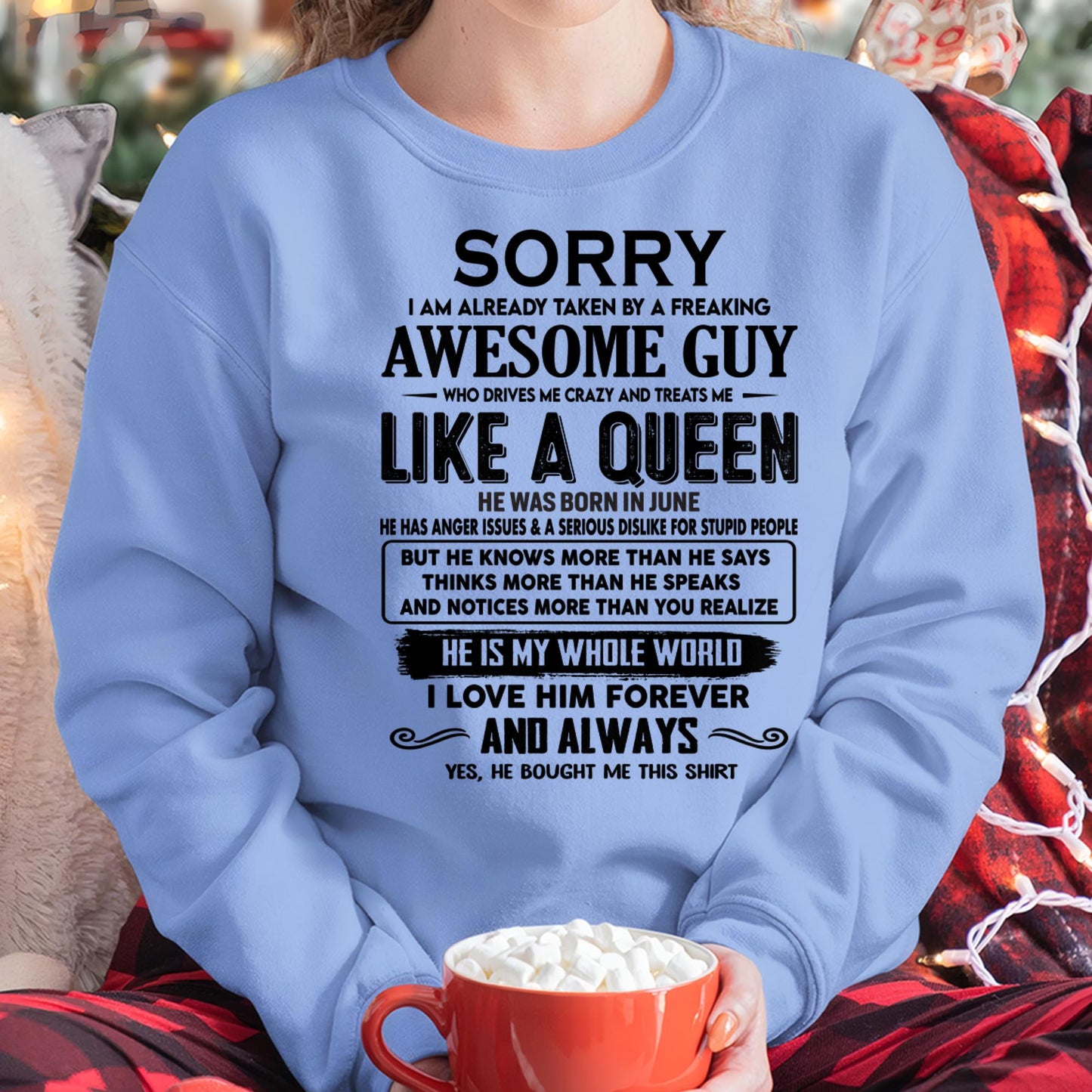 June - Sorry I am already taken by a freaking awesome guy - Gift for Wife From Husband - TOBY06 (SKU-SRG-06)