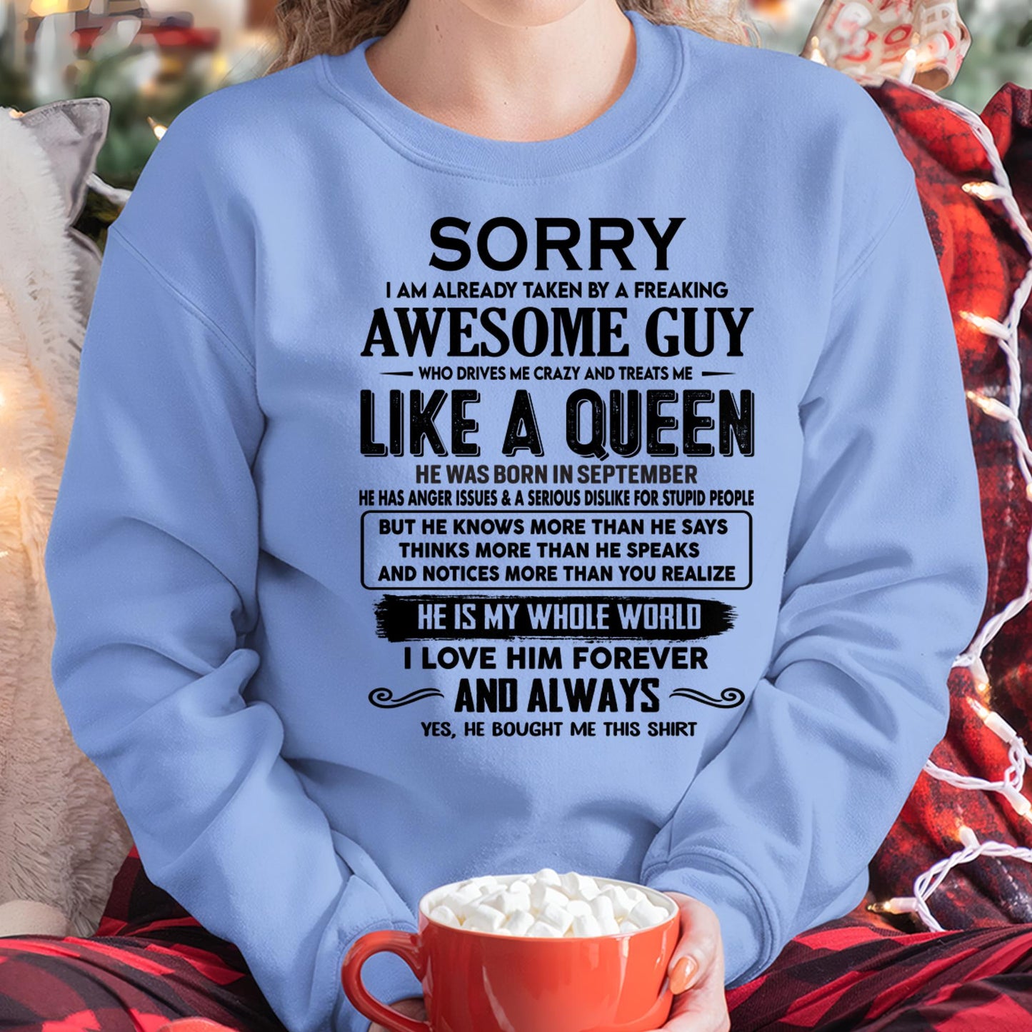 September - Sorry I am already taken by a freaking awesome guy - Gift for Wife From Husband - TOBY09 (SKU-SRG-09)