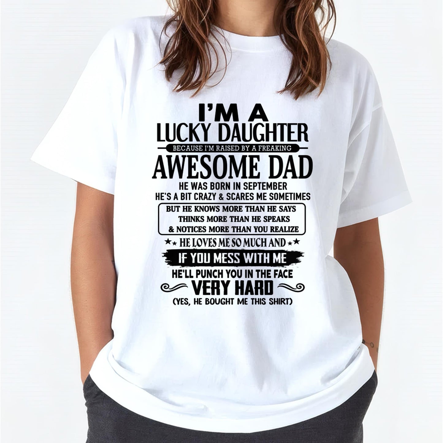 September - I'm Lucky Daughter - Gift for Daughter from Dad - TOBY09 (SKU-TLUCKYDD-09)