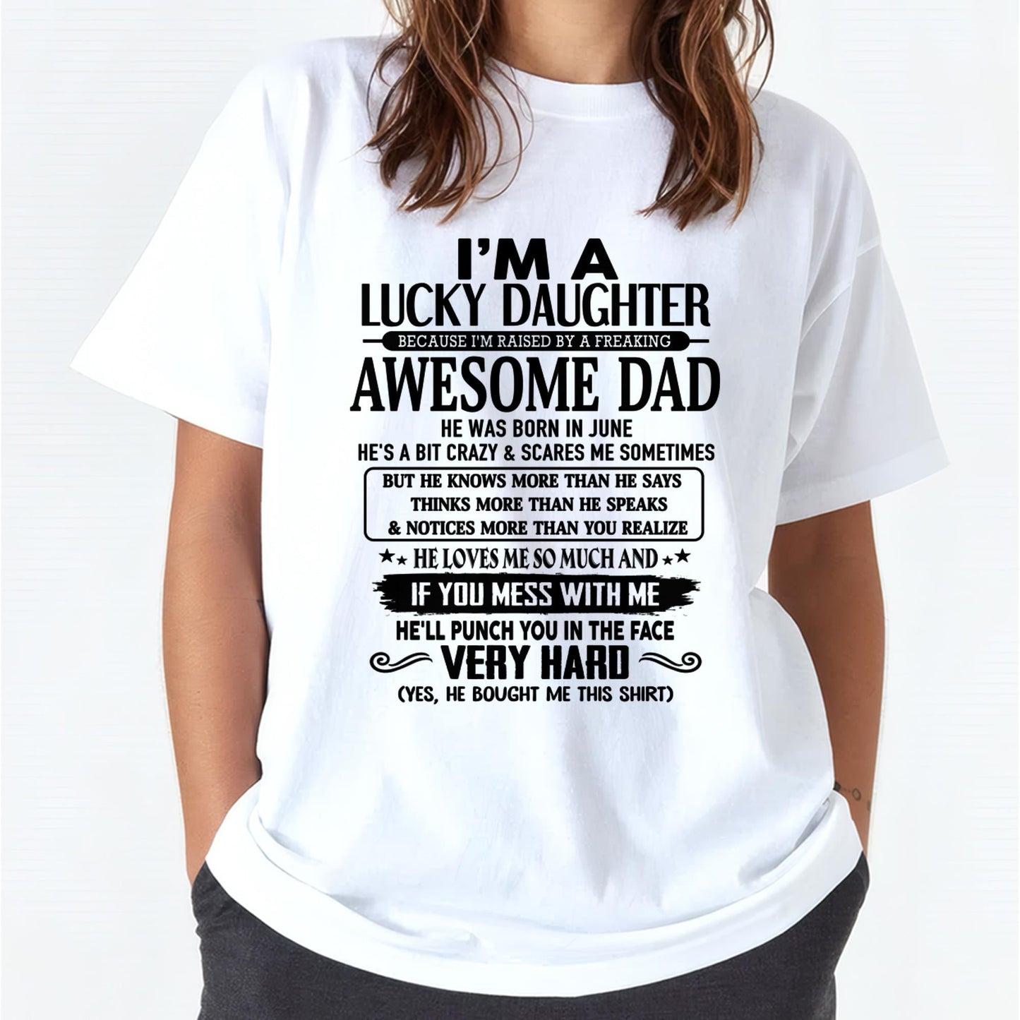 June - I'm Lucky Daughter - Gift for Daughter from Dad - TOBY06 (SKU-TLUCKYDD-06)