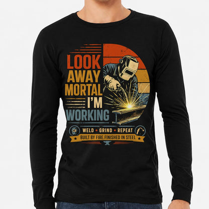 WELD • GRIND • REPEAT BUILT BY FIRE, FINISHED IN STEEL  - SHIRTS FOR MENS - TOBY00 (SKU2608-465)