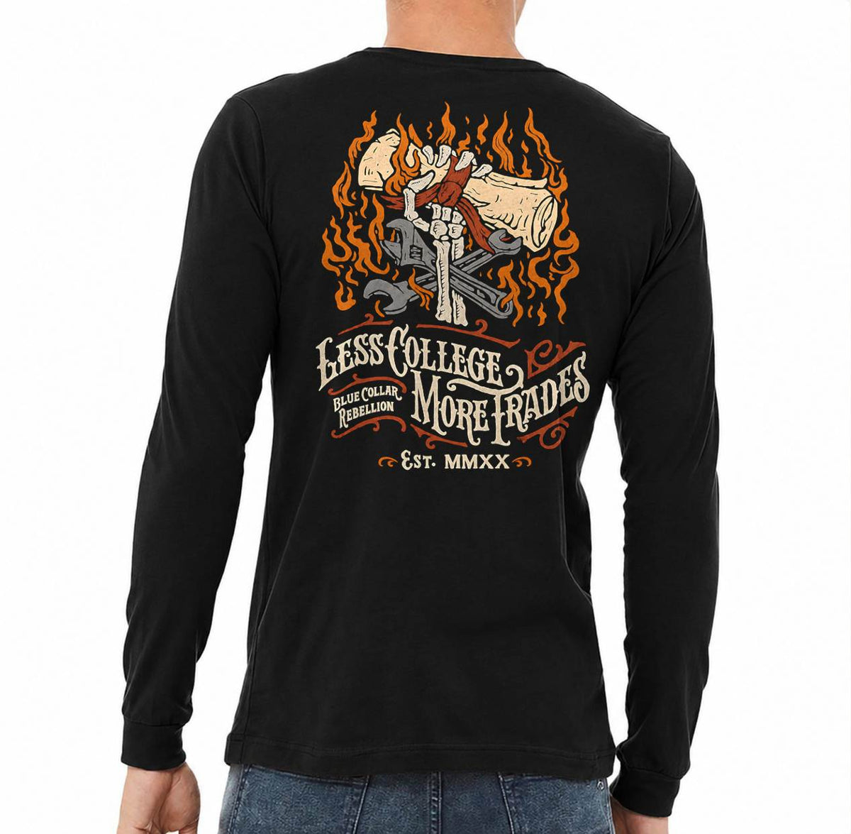 LESS COLLEGE BLUE COLLAR REBELLION MORE TRADES - SHIRTS FOR MEN - TOBY00 (SKU2608-487)