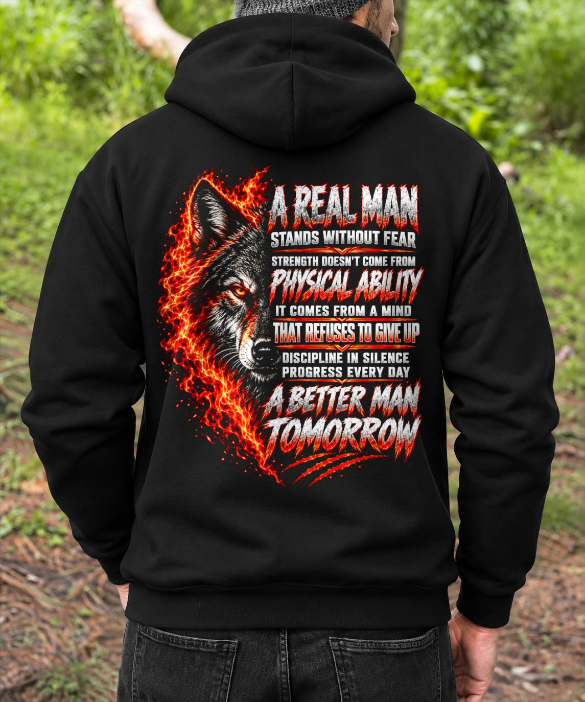 ANIMAL WOLF - A REAL MAN STANDS WITHOUT FEAR - TOBY00 (SKU2609-275)