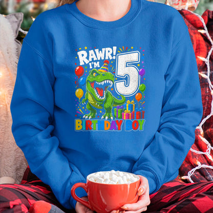 Best Dinosaur Lover Shirt, Funny Dinosaur UnisexT-Shirt/Hoodie/Sweatshirt HLT00 - Dinosaur 5th Five Rawr I_m 5 Birthday Boy T Rex Boys Gifts T-Shirt