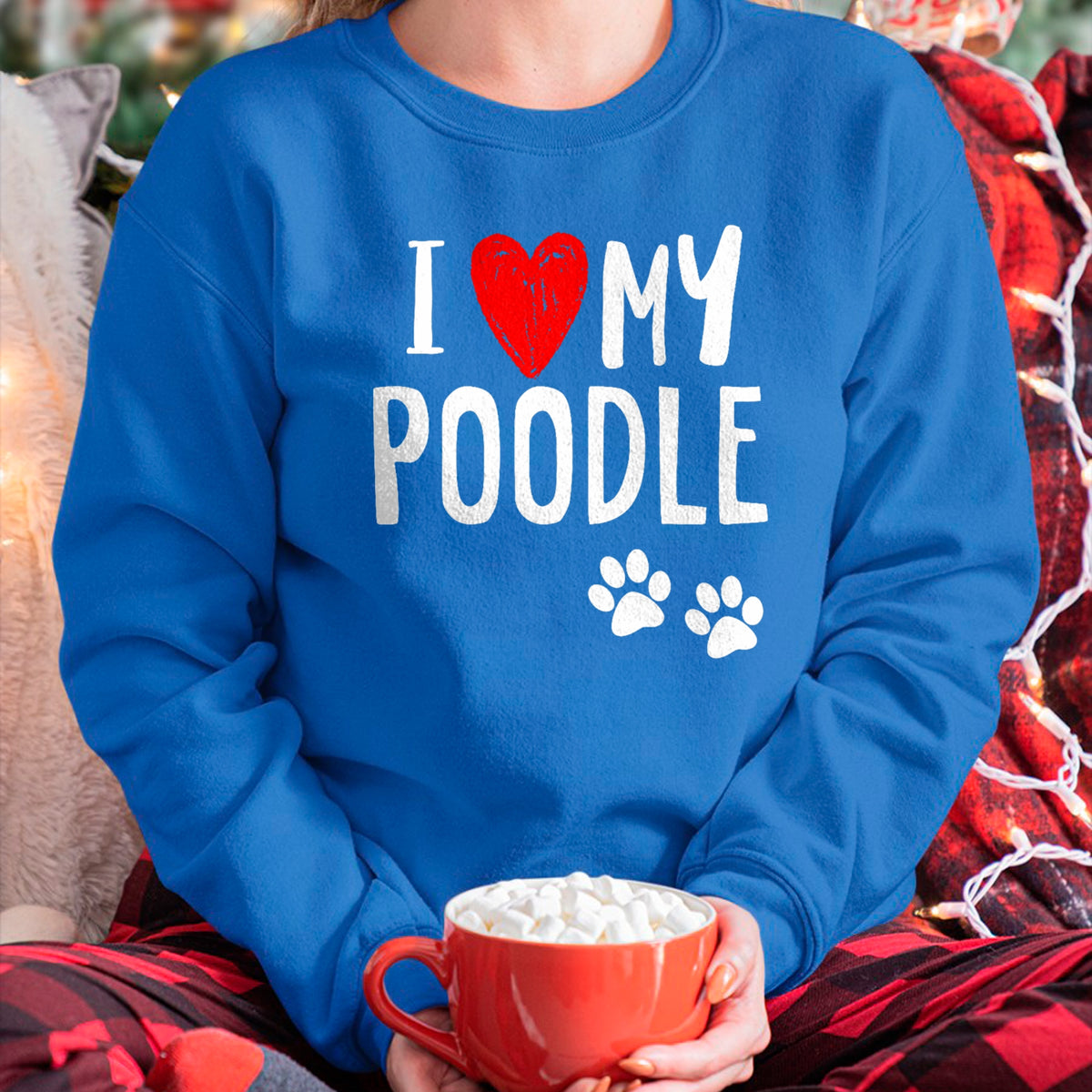 Dog Love Shirt, Dog Lover Gift T-Shirt/Hoodie/Sweatshirt HLT00 - I Love My Poodle Heart Paw Dog Owner T Shirt T-Shirt