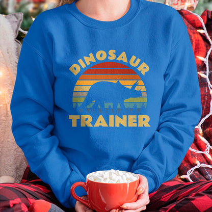 Best Dinosaur Lover Shirt, Funny Dinosaur UnisexT-Shirt/Hoodie/Sweatshirt HLT00 - Dinosaur Trainer Halloween Costume Retro Sunset Dino Outline T-Shirt, Men, Black, 3X-Large