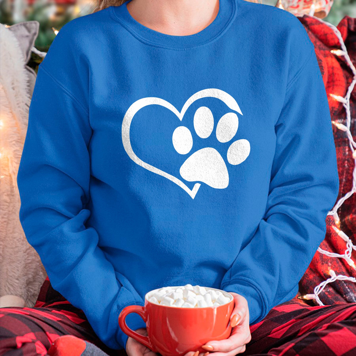 Dog Love Shirt, Dog Lover Gift T-Shirt/Hoodie/Sweatshirt HLT00 - Dog Dad Mom Puppy Shirt Love Dogs Paw Print Heart Women Men T-Shirt