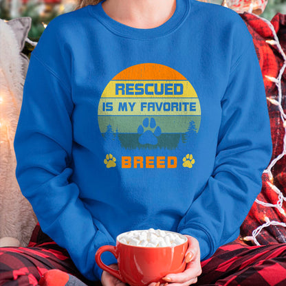 Dog Love Shirt, Dog Lover Gift T-Shirt/Hoodie/Sweatshirt HLT00 - Love Dogs Rescue Rescued Is My Favorite Breed Vintage Paw T-Shirt