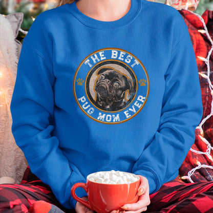 Dog Love Shirt, Dog Lover Gift T-Shirt/Hoodie/Sweatshirt HLT00 - Best Pug Mom Ever Black Pugs Owner Mother Vintage Dog Lover T-Shirt