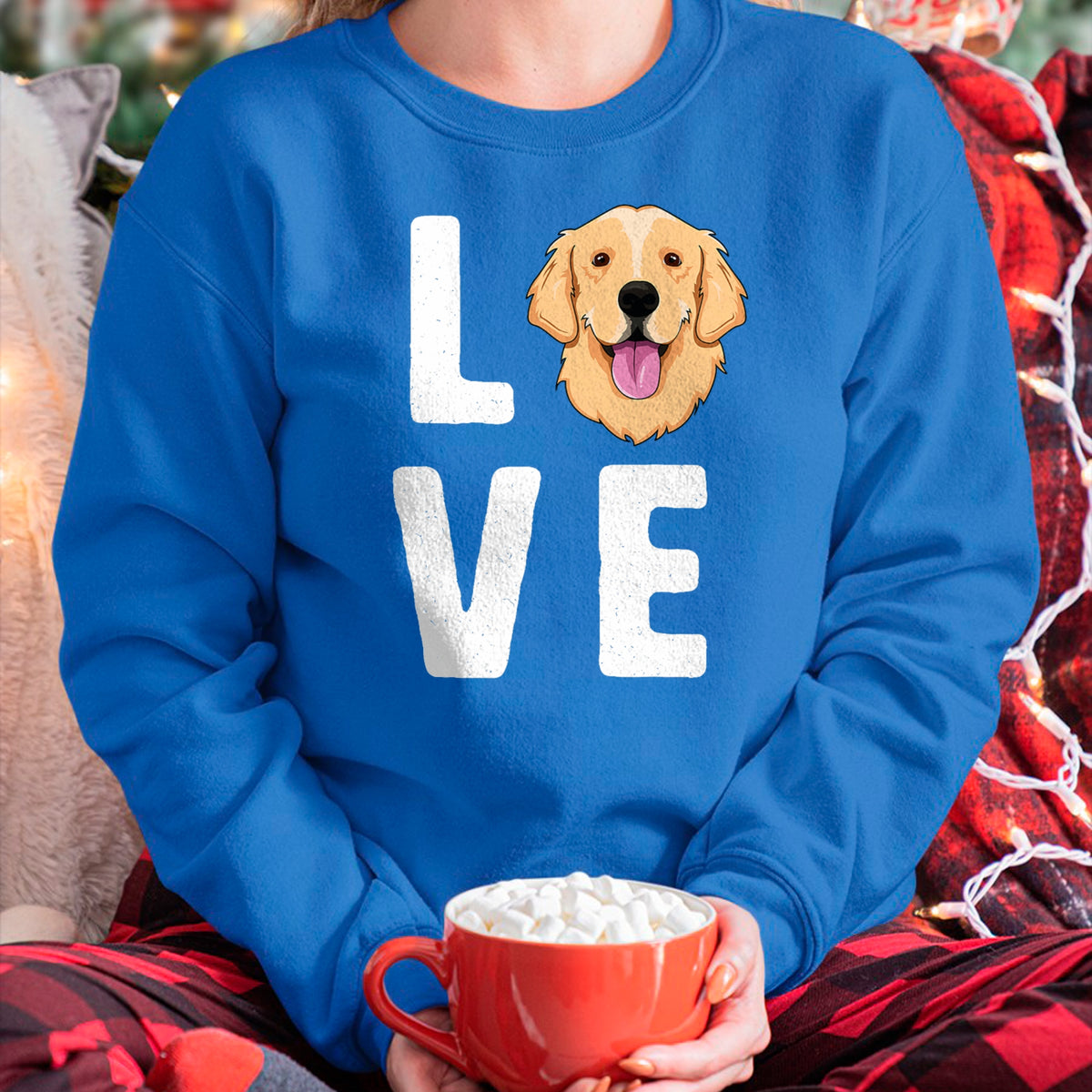 Dog Love Shirt, Dog Lover Gift T-Shirt/Hoodie/Sweatshirt HLT00 - LOVE Golden Retrievers T-Shirt for Women KIds Dog Pet Gift T-Shirt