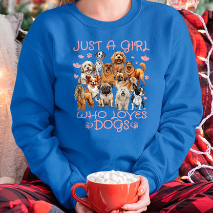 Dog Love Shirt, Dog Lover Gift T-Shirt/Hoodie/Sweatshirt HLT00 - Funny Cute Dog Puppy Lover Just A Girl Who Loves Dogs T-Shirt