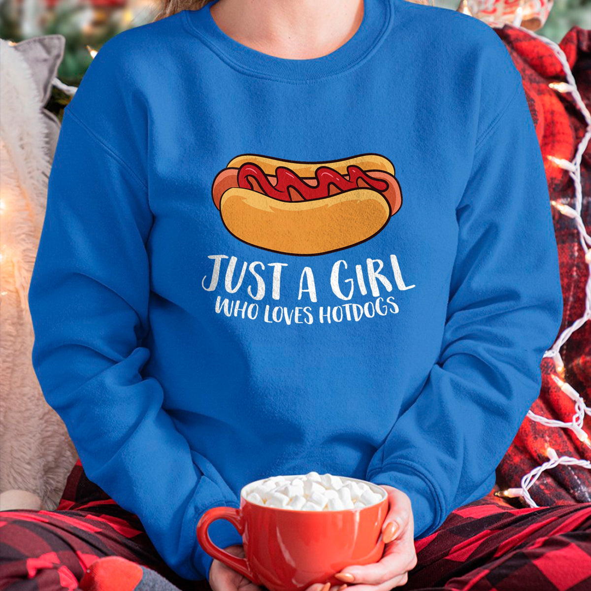 Dog Love Shirt, Dog Lover Gift T-Shirt/Hoodie/Sweatshirt HLT00 - Just a Girl Who Loves Hotdogs T-Shirt