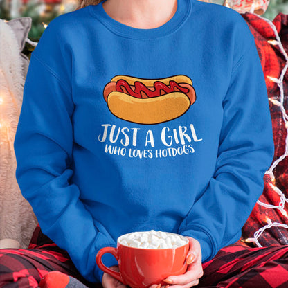 Dog Love Shirt, Dog Lover Gift T-Shirt/Hoodie/Sweatshirt HLT00 - Just a Girl Who Loves Hotdogs T-Shirt