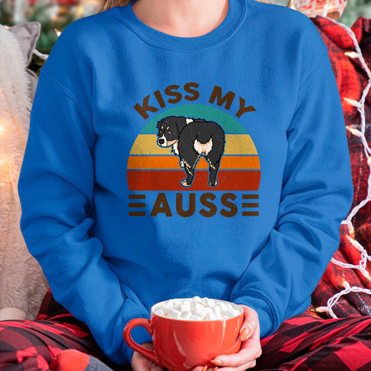 Dog Love Shirt, Dog Lover Gift T-Shirt/Hoodie/Sweatshirt HLT00 - Mini Australian Shepherd Kiss My Auss Funnny Dog Mom Dad T-Shirt