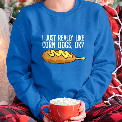 Dog Love Shirt, Dog Lover Gift T-Shirt/Hoodie/Sweatshirt HLT00 - I Just Really Like Corn Dogs, Ok Love Corndogs T-Shirt