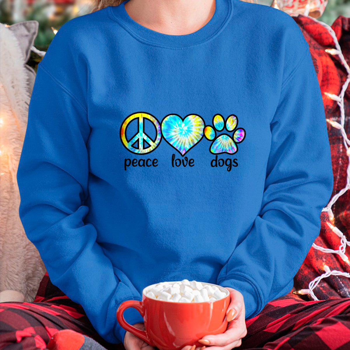 Dog Love Shirt, Dog Lover Gift T-Shirt/Hoodie/Sweatshirt HLT00 - Dog Love Shirt Dog Mom Dog Dads Gift Peace Love Dogs Tie Dye T-Shirt