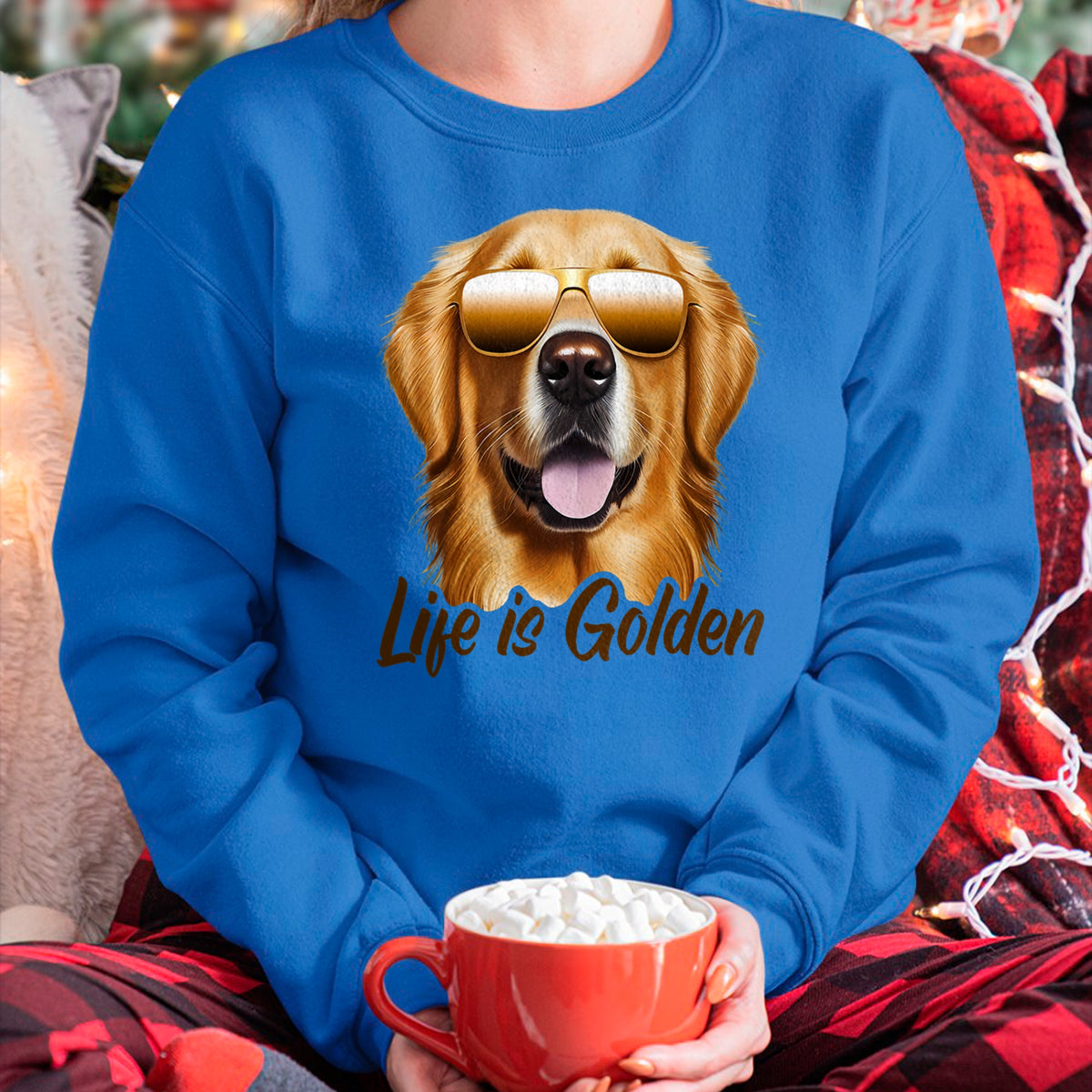 Dog Love Shirt, Dog Lover Gift T-Shirt/Hoodie/Sweatshirt HLT00 - Life is Golden Funny Golden Retriever Cute Dog Good Pet Life T-Shirt