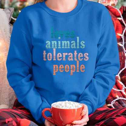 Dog Love Shirt, Dog Lover Gift T-Shirt/Hoodie/Sweatshirt HLT00 - Loves Animals Tolerates People Funny Animal Lover Dog Mom T-Shirt