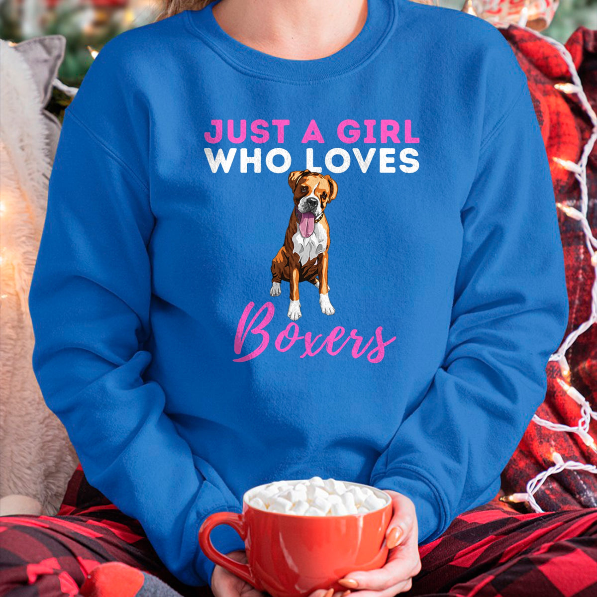 Dog Love Shirt, Dog Lover Gift T-Shirt/Hoodie/Sweatshirt HLT00 - Just A Girl Who Loves Boxers - Cute German Boxer Dog Owner T-Shirt