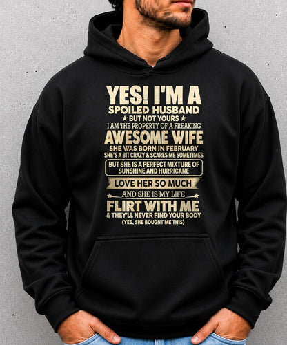 FEBRUARY, "I'M A SPOILED GRUMPY OLD MAN BUT NOT YOUR" - Gift For Husband From Wife - TOBY02 (SKU2610-97-02)