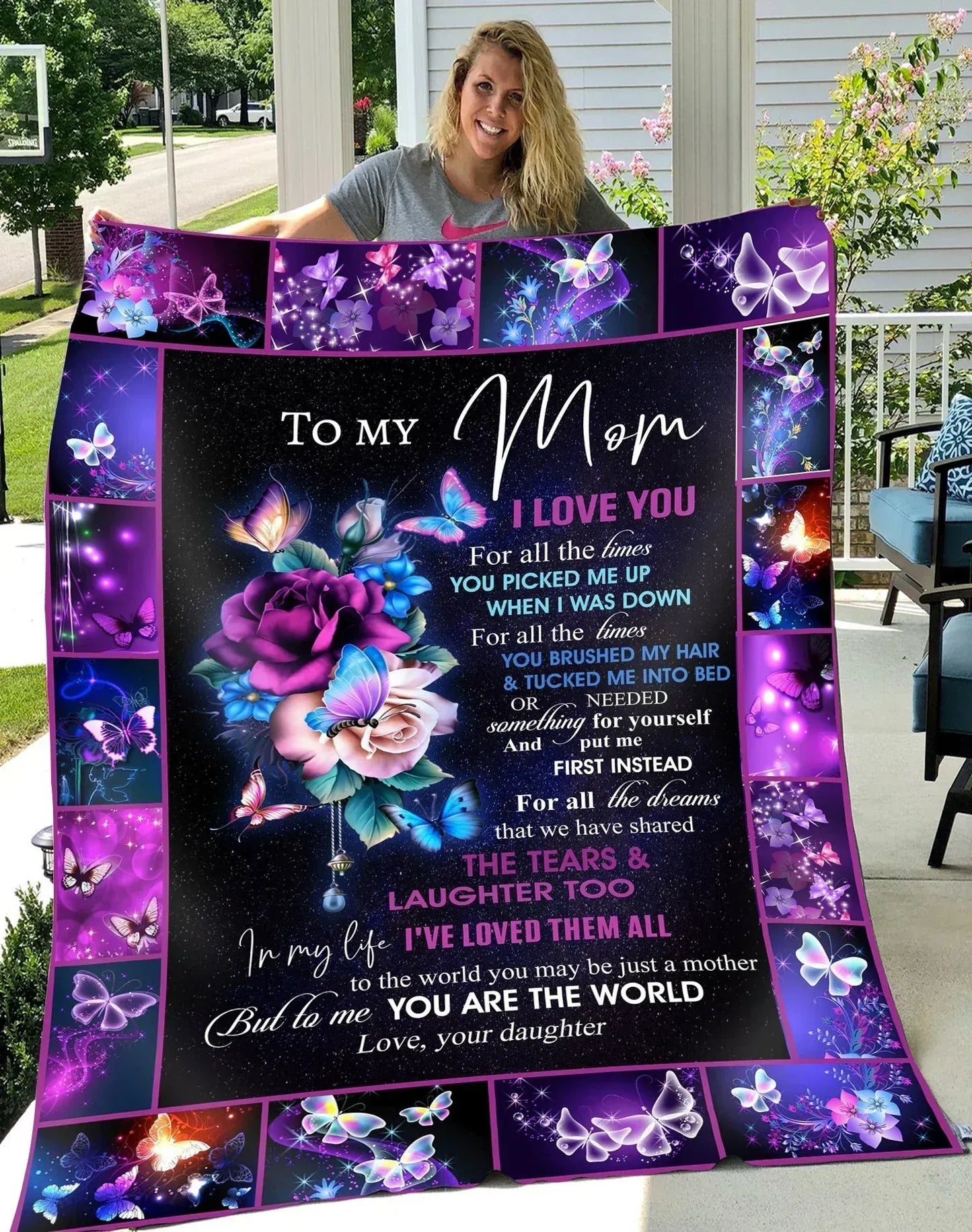 To My Mom Blanket "YOU PICKED ME UP WHEN I WAS DOWN" From Daughter - Toby00