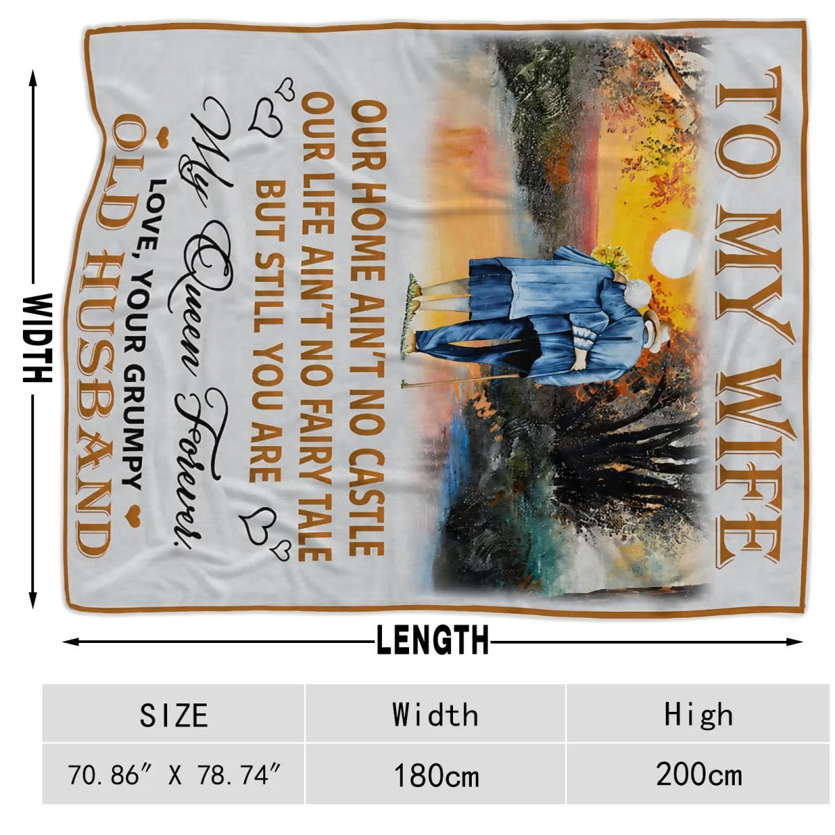 To My Wife Blanket From Husband Our Home Ain't No Castle Our Life Ain't No Fairy Tale - Blankets from Husband - TOBY00 (2607-309)